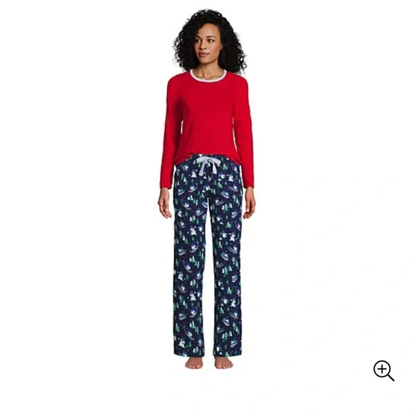 Women's Knit Pajama Set Long Sleeve T-Shirt and Pants